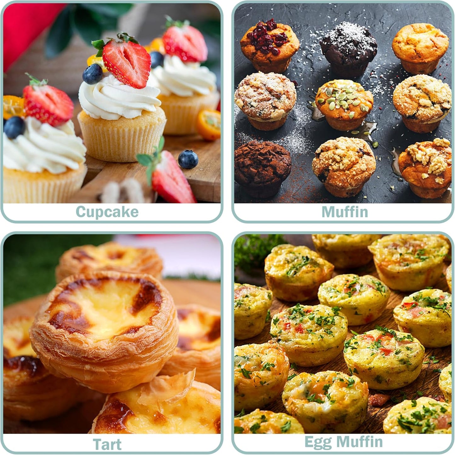 Silicone Cupcake Liners Lunch Box Dividers，Non-Stick Silicone Muffin Cups, Bento Box Accessories for Kids (24Pcs: 4 Color)
