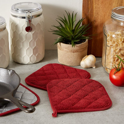 DII Basic Terry Collection Quilted 100% Cotton, Pan Handle, Nautical Blue