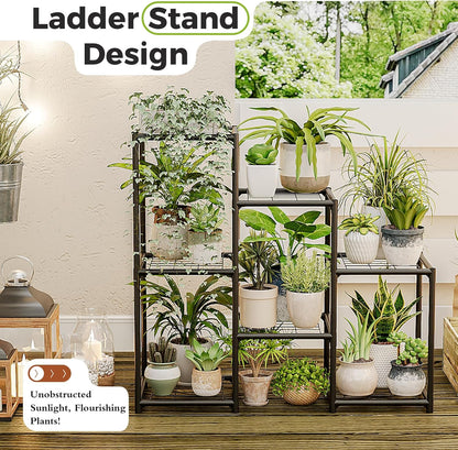 Bamworld Plant Stand Indoor Plant Shelf Outdoor Wood Plant Rack