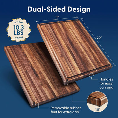 Sonder Los Angeles Doheny Wood Cutting Board Set | Acacia Edge Grain Cutting Board for Kitchen with Juice Groove | Perfect for Compact Daily Use | Gift Box Included | 14x10x1 in & 12x8x1 in