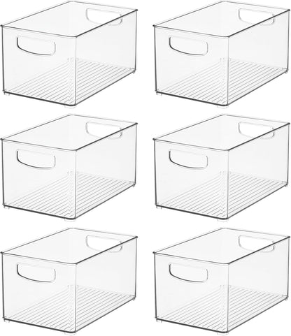 iDesign Stackable Clear Plastic Bin, 2-Pack | Kitchen Organizers and Storage, For Fridge and Pantry