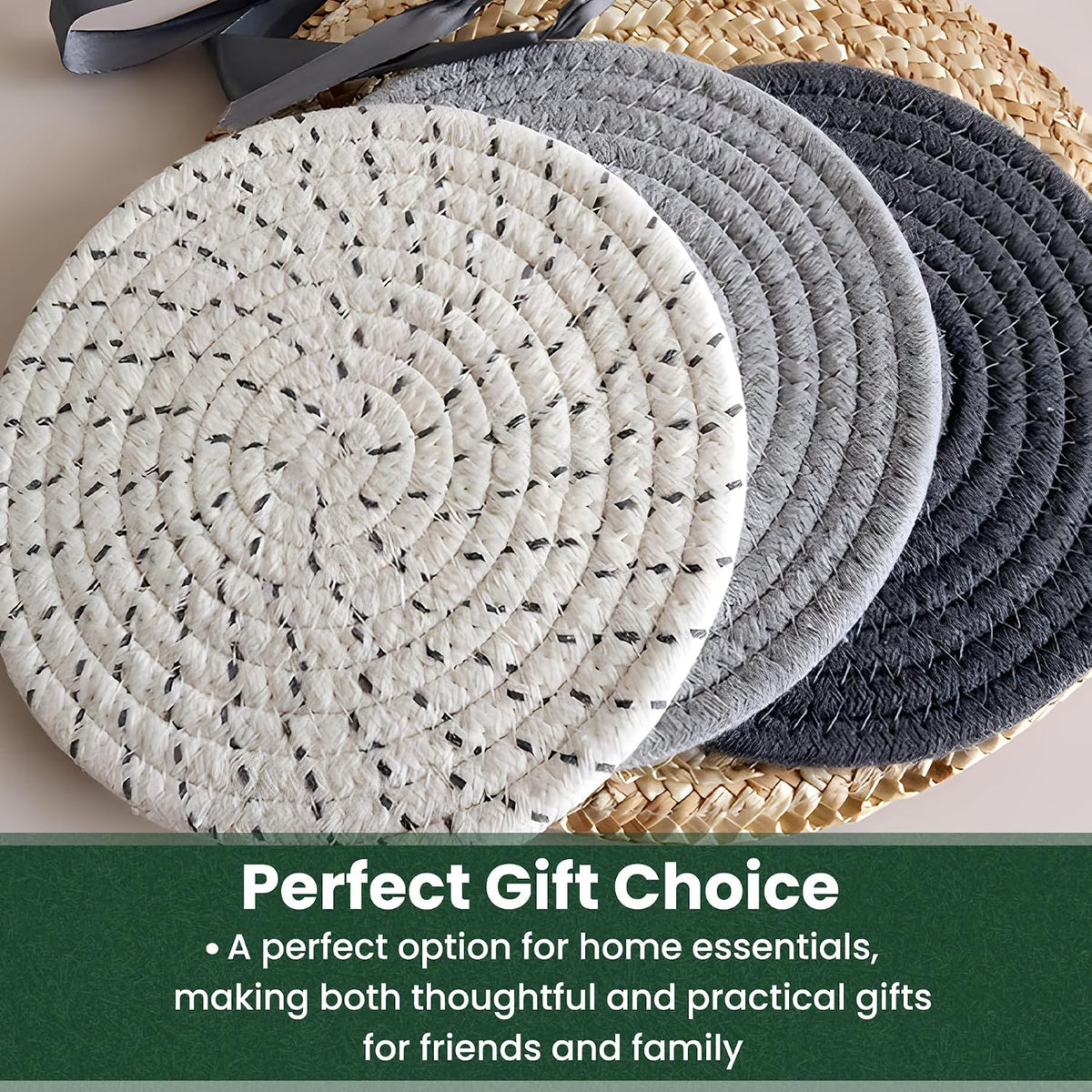 10 Inch Trivets for Hot Dishes, Hot Pots and Pans, 5 Pcs