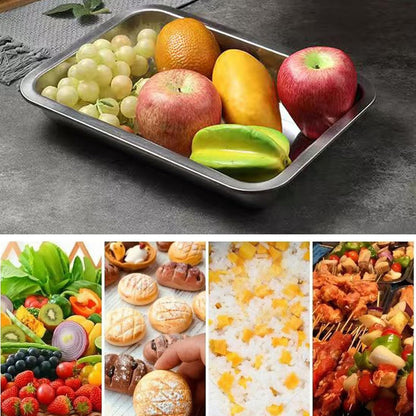 3 Pack Stainless Steel Breading Trays Set,Breading Pans for Marinating, and Prepping Meat Chicken and Fish 10.4" x 7.7" x 1.9"