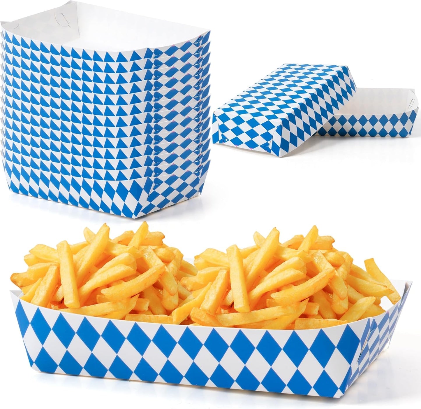 Mexican Taco Nights Food Trays - 60Pcs Mexican Flowers Wavy Edge Unassembled Tray Nacho Snack Candy Holder Disposable Paper Plate Holiday Birthday Carnival Party Supplies Food Container
