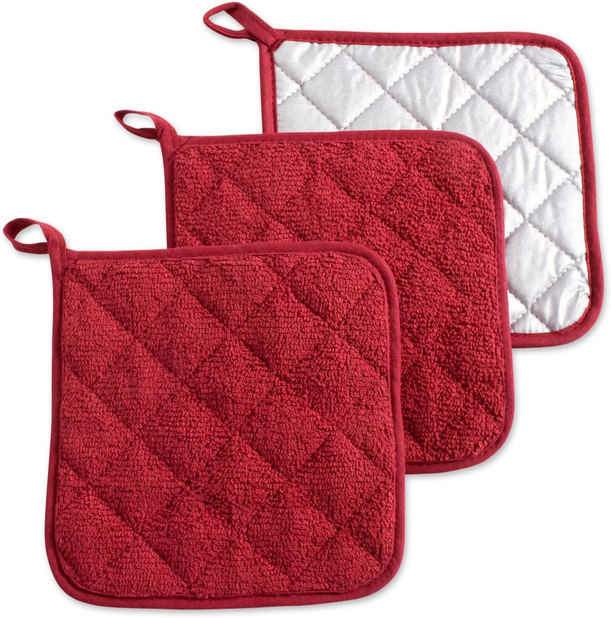 DII Basic Terry Collection Quilted 100% Cotton, Potholder, Nautical Blue