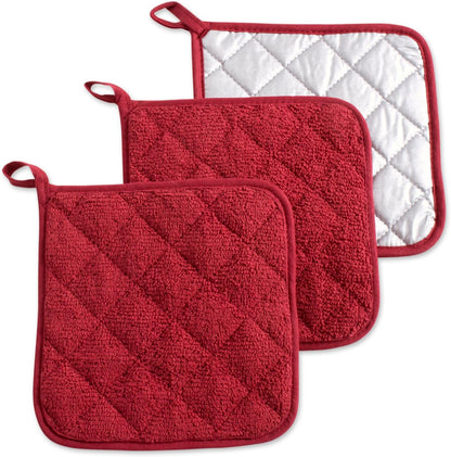 DII Basic Terry Collection Quilted 100% Cotton, Potholder, Nautical Blue