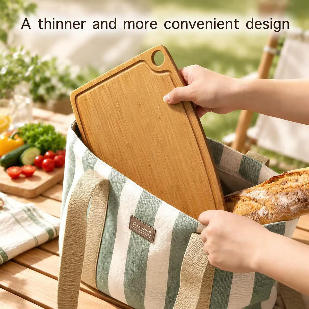Bamboo Cutting Board 3-Piece Wooden Bread Boards for kitchen