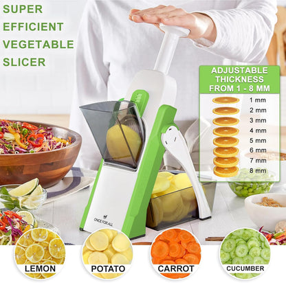 ONCE FOR ALL Safe Mandoline Slicer For Kitchen, Food Veggie Slicer, Gray