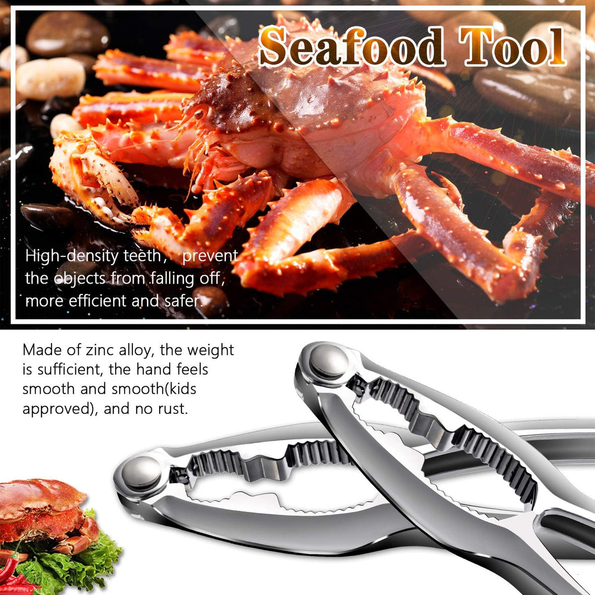 4PCS Crab Leg Crackers and Tools - Shellfish Crab Claw Cracker