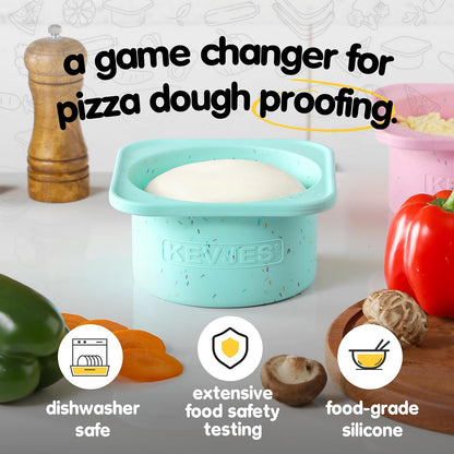 PLUS 1000ml Pizza Dough Proofing Containers, 2-Pack, Green