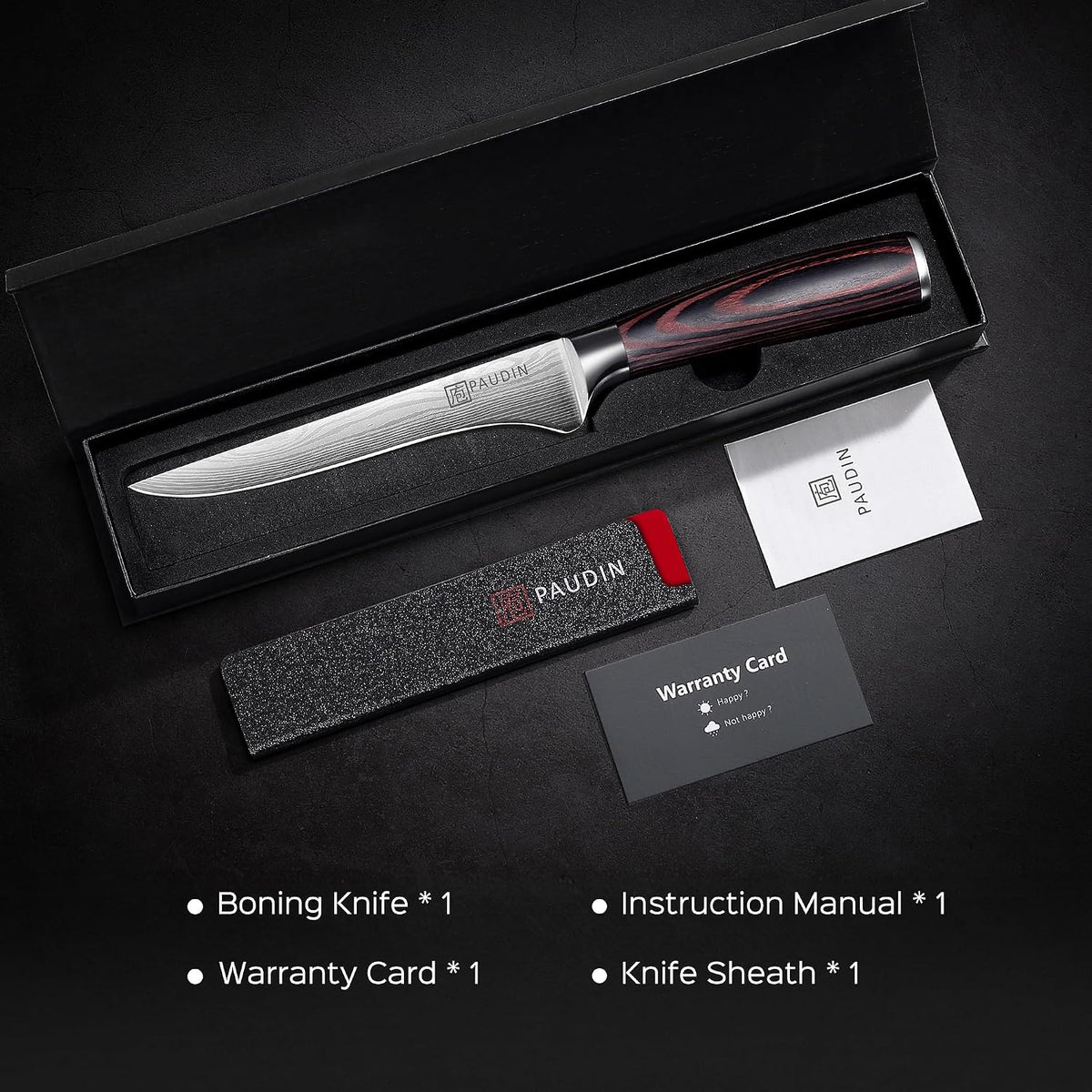 PAUDIN Cheese Knife, 5” Serrated Knife for Block Cheese,Sharp Tomato Knives
