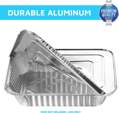 MontoPack Half-Size Aluminium Foil Lids | [100 Pack] Perfect Fit for 9x13 Roasting Pans | Premium Quality for Baking & Catering | Disposable Food Prep Containers Lids
