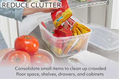 Rubbermaid Cleverstore 17 Qt Clear Storage Bins with Lids, 6-Pack, Stackable, BPA-Free, Made in USA