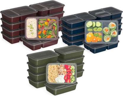 Bentgo Prep 60-Piece Meal Prep Kit - Reusable PFAS & BPA-Free Food Containers, 1-Compartment, 2-Compartment, & 3-Compartments - Microwave, Freezer, & Dishwasher Safe (Gleam Metallics)
