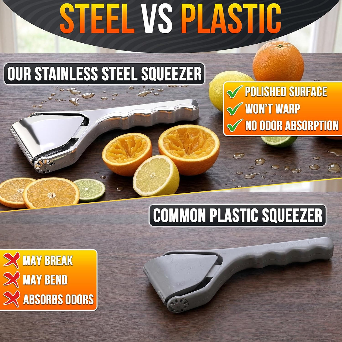 NADOBA Lemon Squeezer and Lime Squeezer, Max Extraction Citrus Hand Juicer