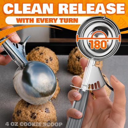 Cookie Scoops for Baking, Stainless Steel in #16, #20, #30