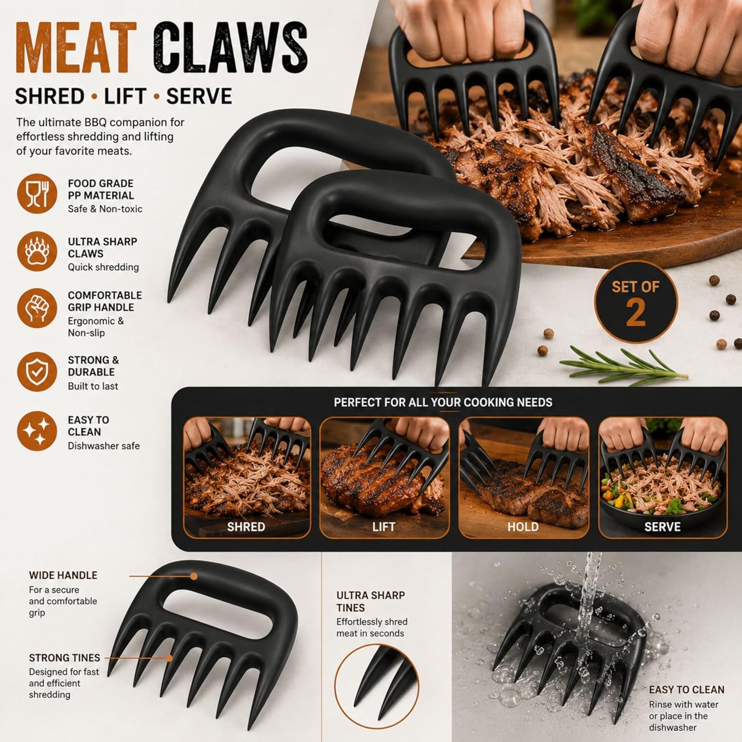 BBQ Prep Tub 16L, Collapsible Cutting Board with Meat Rest Blanket and Chicken Claws, Perfect Meat Prep Tub for Marinating, Shredding, and Grilling, All in One BBQ Accessories for Outing & Picnic