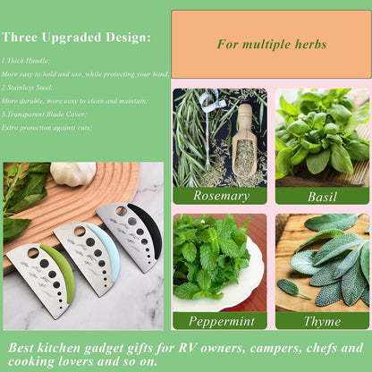 Herb Stripper and Herb Cutter 2 in 1,Herb Stripping Tool Herb Chopper Cilantro Chopper Best Kitchen Gadgets Presents for RV Owners Campers Chefs and Cooking Lovers,1PCS,Green,Stainless Steel,LXLVOUEG