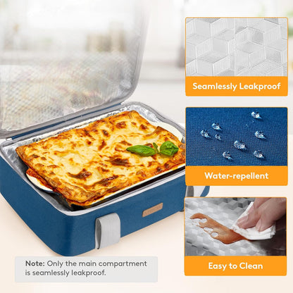 LUNCIA Insulated Single Decker Casserole Carrier, Lasagna Lugger Tote Keeps Food Hot or Cold, Thermal Lunch Bag for Potluck Parties, Picnic and Cookouts, Fits 9" x 13" Baking Dish, Black