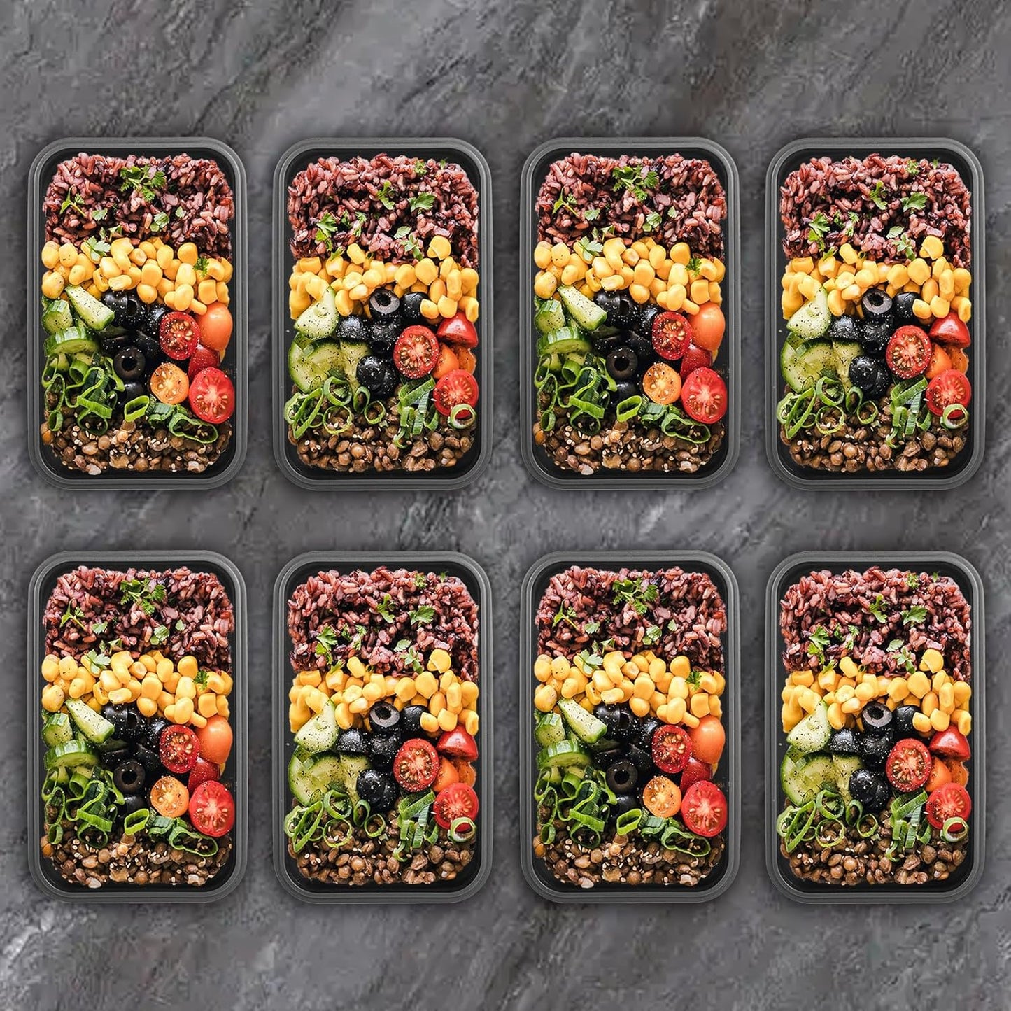 Collapsible Food Storage Containers with Lids, 4 Pack, 40 oz Silicone 1-Compartment Meal Prep Containers Reusable, Lunch Bento Boxes for Adults, Microwave Freezer Dishwasher Safe, BPA-Free, Black