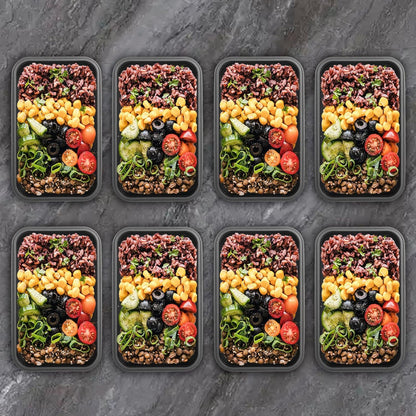 Collapsible Food Storage Containers with Lids, 4 Pack, 40 oz Silicone 1-Compartment Meal Prep Containers Reusable, Lunch Bento Boxes for Adults, Microwave Freezer Dishwasher Safe, BPA-Free, Black