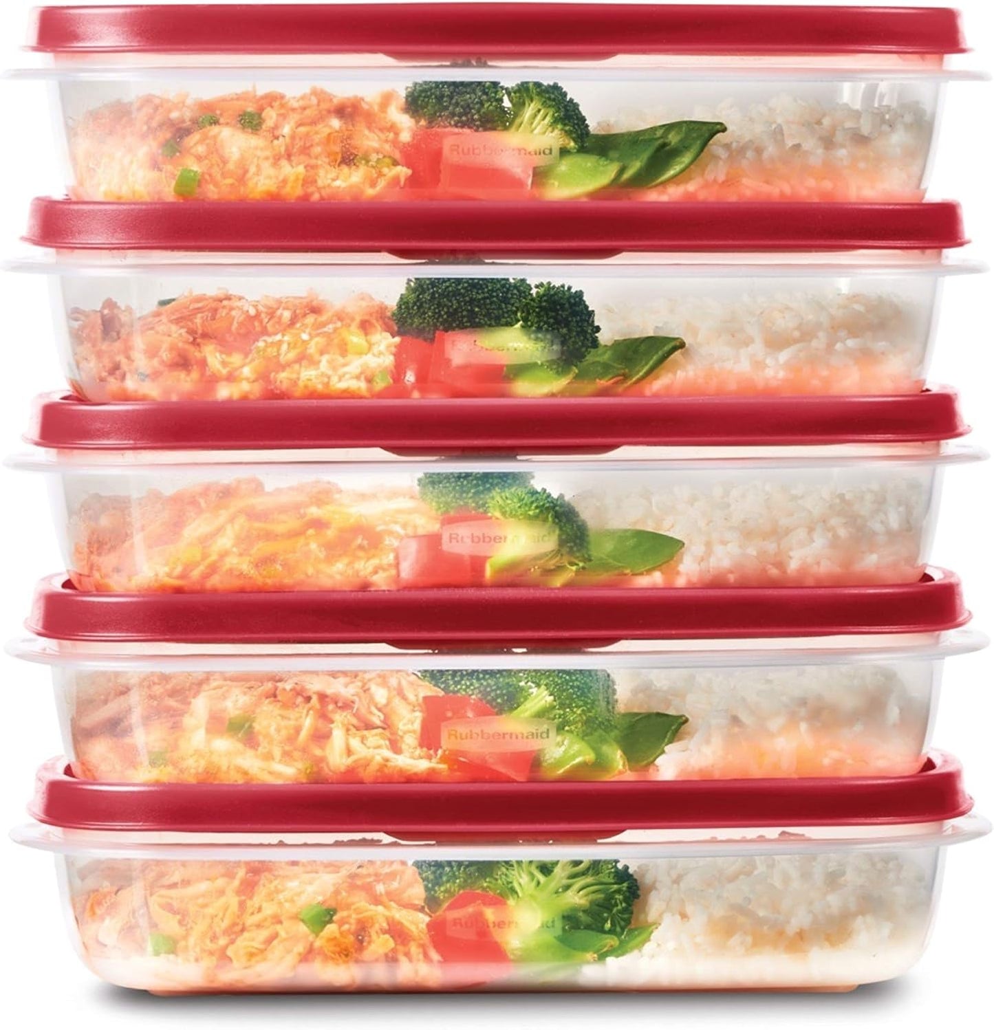 Rubbermaid EasyFindLids Meal Prep Containers 5.1 Cup Red
