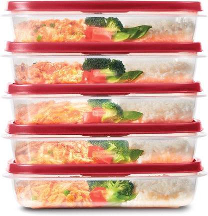 Rubbermaid EasyFindLids Meal Prep Containers 5.1 Cup Red