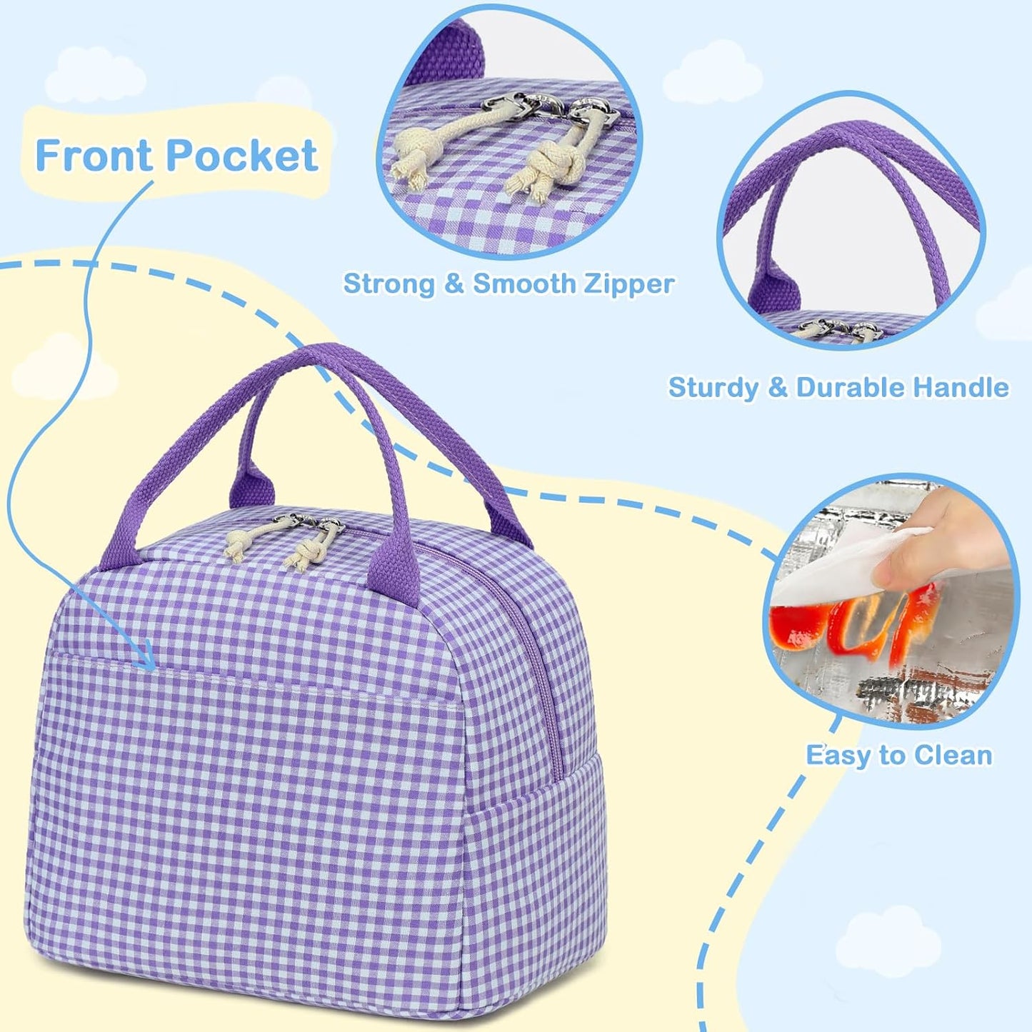 CAMTOP kids lunch bag Cute Insulated lunch box for Boys & Girls Leakproof loncheras for school