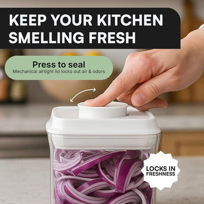 Bop Top Airtight Food Storage Containers with Lid 2 Cups / 16 oz | Kitchen Canister Sets | Air Tight Pantry Container | Pop Top Dry Food Storage Containers for Snacks, Sugar, Flour, Baking, Pasta