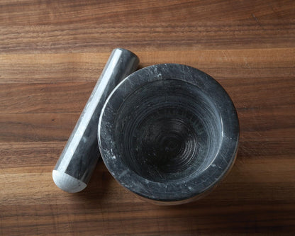 Fox Run Marble Mortar and Pestle Set, White, Small 4" Pestle and Mortar