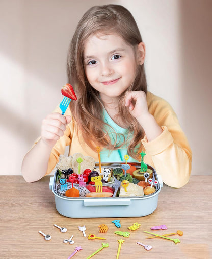 150 Pcs Animal Food Picks for Kids, Vicuna R Fun Kids Food Picks for Bento Box Accessories, Reusable Toddler Fruit Toothpicks, Cute Kids Lunch Accessories for Picky Eater BPA-Free