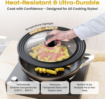 Universal Lid for Pots, Pans & Skillets, 7.5-11.5" Cookware