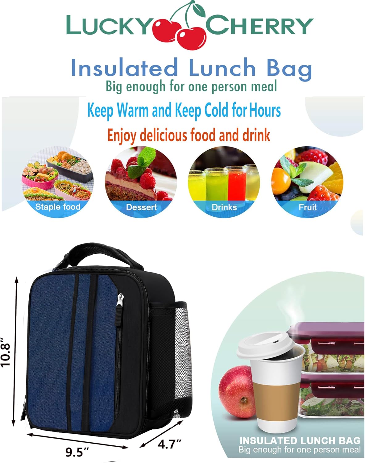 Lunch Box Insulated Lunch bag for Men Teen Kids Boys Adult Portable Stylish Small Lunchbox Special Design for Working Office school Picnic