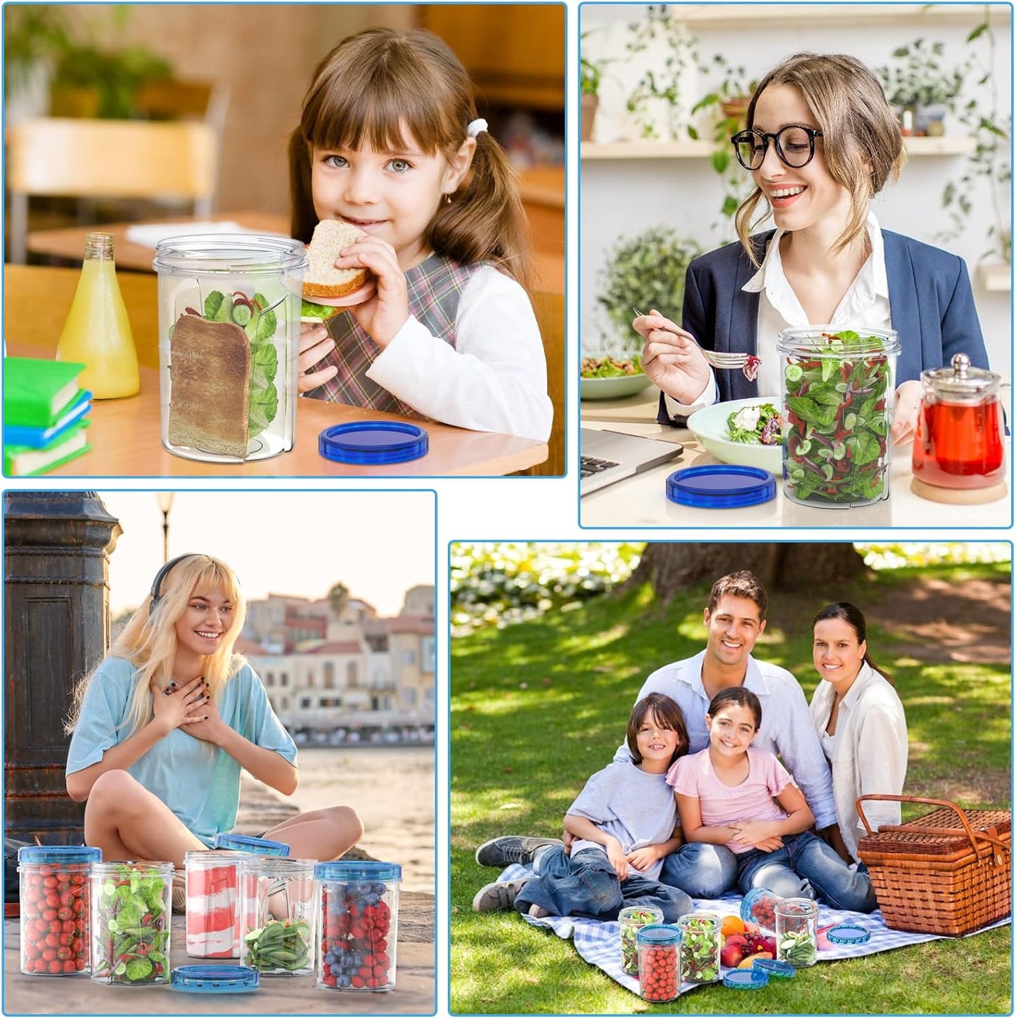 Freezer Storage Containers, [6 Pack-16 Oz] Airtight Plastic Food Storage Containers with Twist Top Lids, Soup, Meal Prep Containers | BPA Free | Stackable | Leakproof | Microwave/Dishwasher Safe