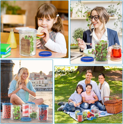 Freezer Storage Containers, [6 Pack-16 Oz] Airtight Plastic Food Storage Containers with Twist Top Lids, Soup, Meal Prep Containers | BPA Free | Stackable | Leakproof | Microwave/Dishwasher Safe