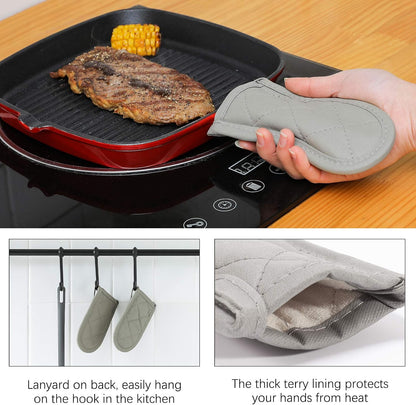 Cast Iron Skillet Handle Covers,Pot Handle Covers Heat Resistant,Pot Holders for Kitchen Heat Resistant,Machine Washable Handle Mitts 2 PCS(Striped)