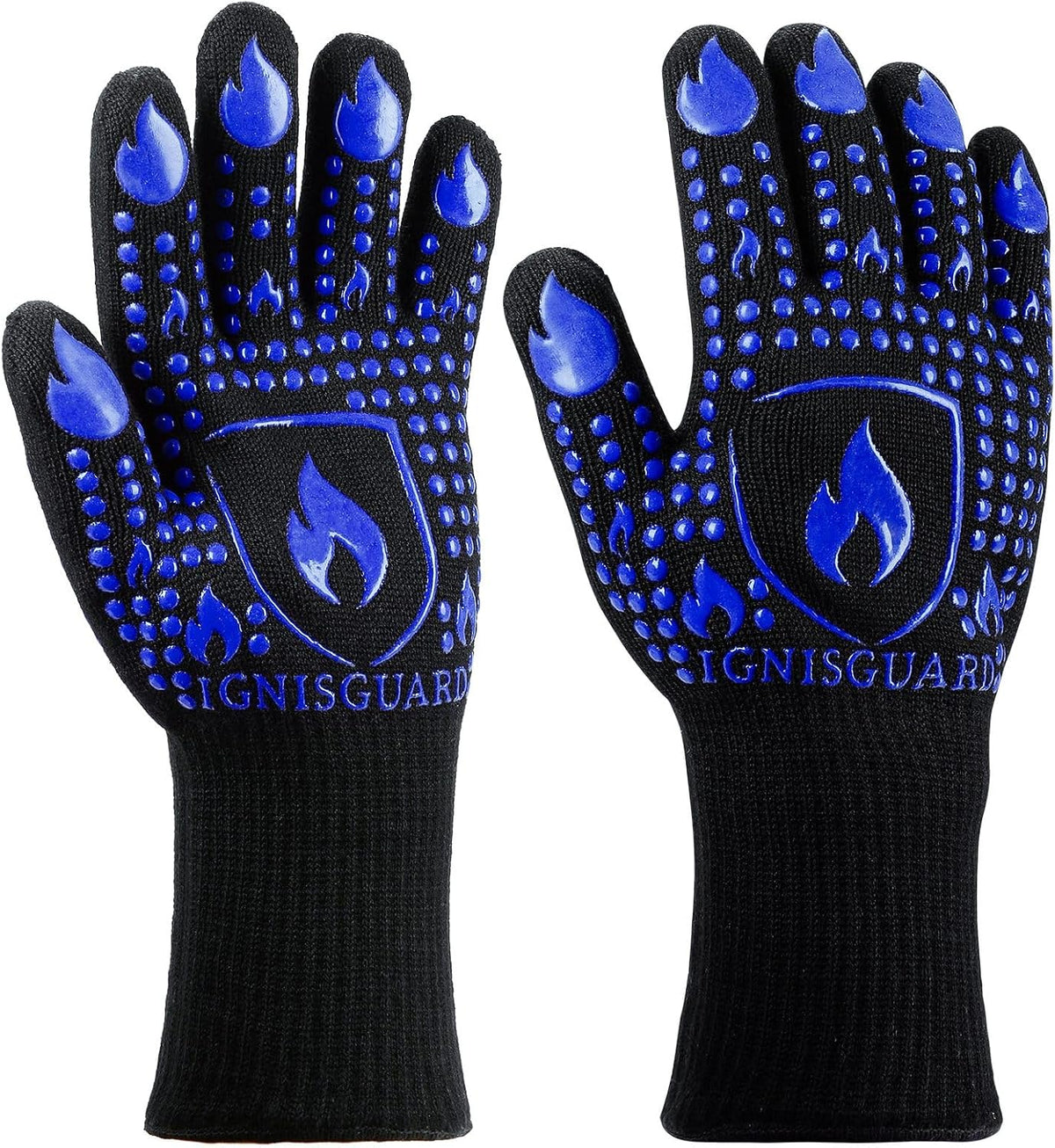 BBQ & Grill Gloves, Oven Gloves Heat Resistant, 1 Pair, Red (L)