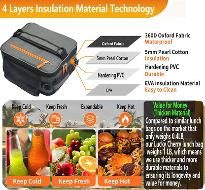 Lunch Box Insulated Lunch bag for Men Teen Kids Boys Adult Portable Stylish Small Lunchbox Special Design for Working Office school Picnic
