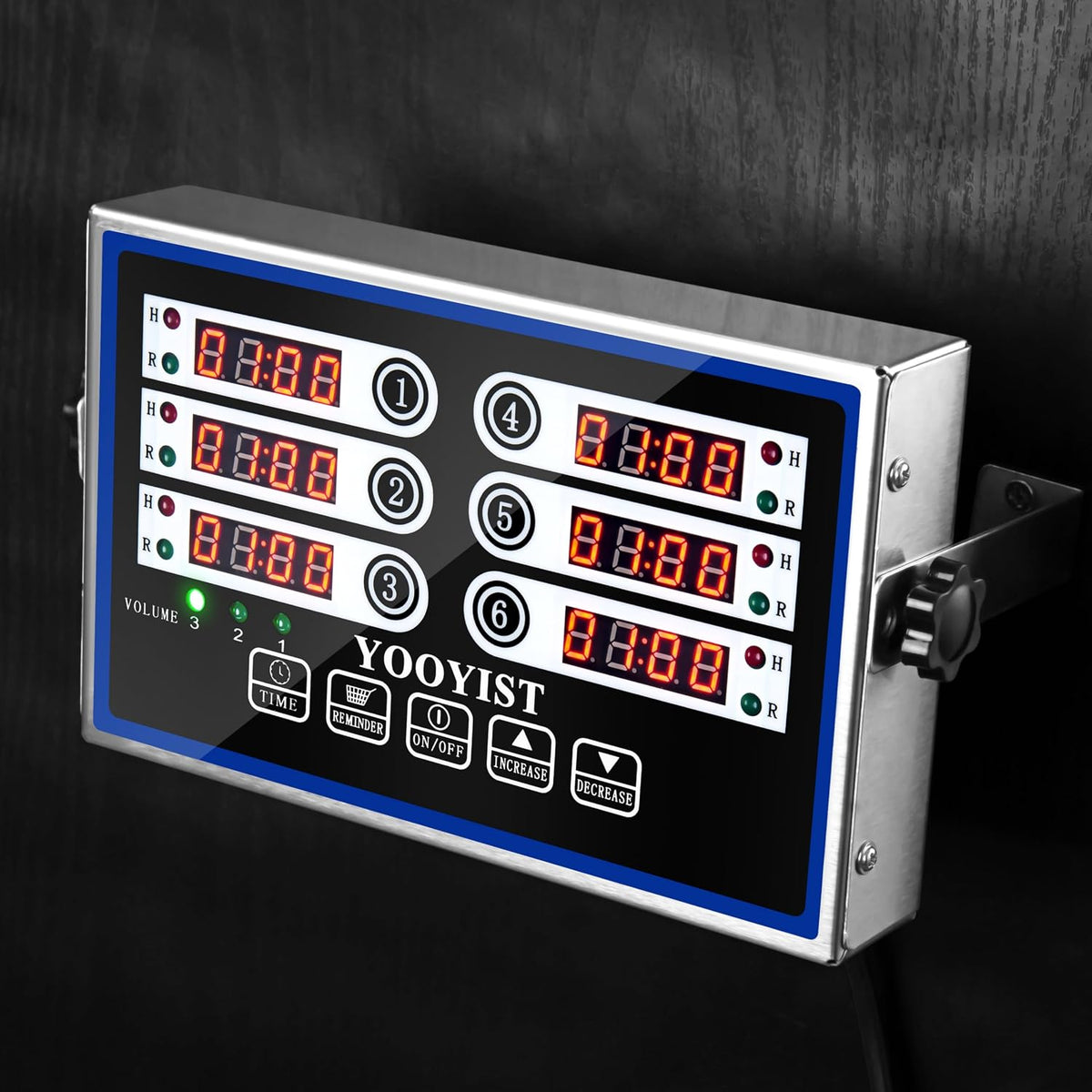 6 Channel Commercial Kitchen Timer Digital Stainless Steel Timer
