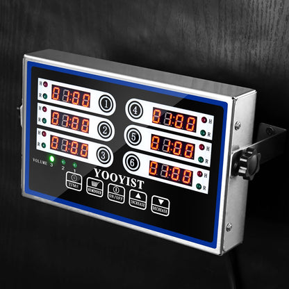 6 Channel Commercial Kitchen Timer Digital Stainless Steel Timer