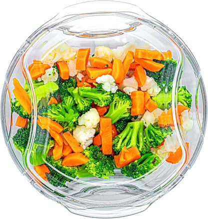 Glass Microwave Vegetable Steamer & Casserole Oven Dish in One! | 100% Glass, Plastic-Free, BPA-Free, and Silicone-Free