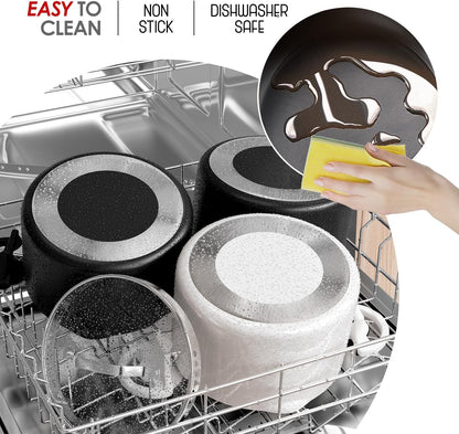 Eatex Pasta Pot with Strainer Lid - 5 Quart Multipurpose Stock Simmer Spaghetti with Strainer - Twist & Lock Handles, Nonstick Ceramic Stainless Steel Tempered Glass Black
