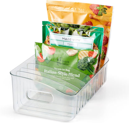 YouCopia FreezeUp Freezer Bin 12", BPA-Free Fridge Organizer with Adjustable Dividers and Handle for Frozen Food and Leftovers