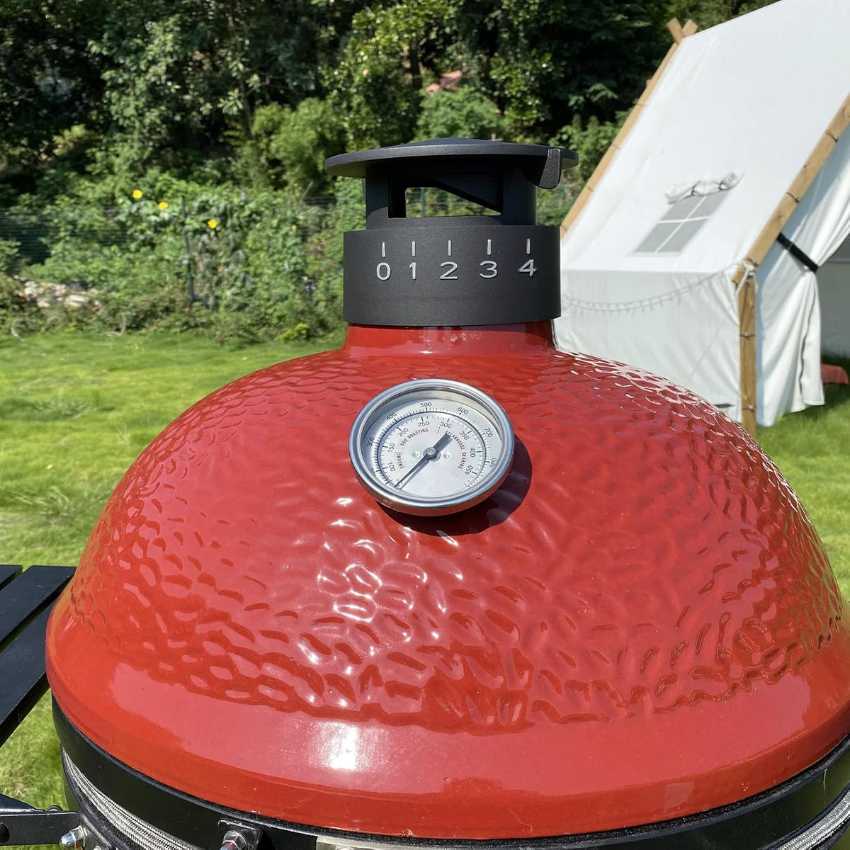 BBQ Grill Temperature Gauge Waterproof Large Face for Kamado Joe Barbecue Charcoal Grill Stainless Steel 150-900°F Cooking Thermometer for Oven Wood Stove Accessories Tool Set Up Easy