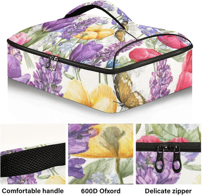 Casserole Carriers for Hot or Cold Food Reusable Casserole Dish Carrier Insulated Thermal Large Capacity Durable Perfect for Party Camping Family Gatherings Yellow Fish - Colors B