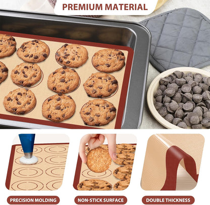 Koolstuffs Silicone Baking Mat, Nonstick and Reusable, 3 Pack