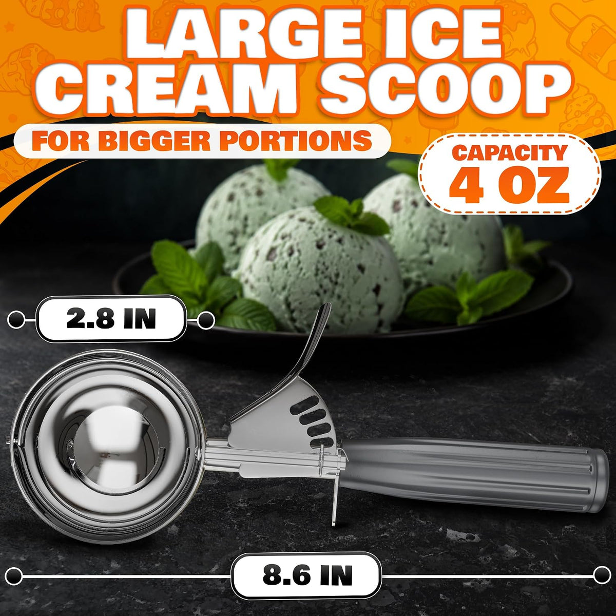 Cookie Scoops for Baking, Stainless Steel in #16, #20, #30