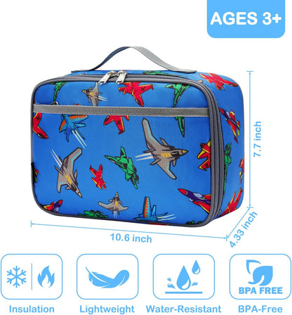 FlowFly Kids Lunch box Insulated Soft Bag Mini Cooler Back to School Thermal Meal Tote Kit for Girls, Boys, Astronaut - Colors A
