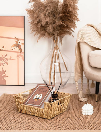 StorageWorks Round Paper Rope Woven Basket for Pantry Organizers and Storage, Stackable Pantry Storage Baskets for Shelves, Brown, 2-Pack