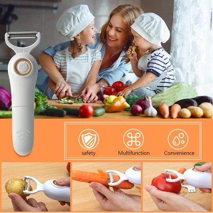 Electric Potato Peeler, Handheld Electric Vegetables and Fruit Peeler 3-in-1 Pro Set, USB Rechargeable Kitchen Gadgets for Apples, Potato, Carrots, Cucumber